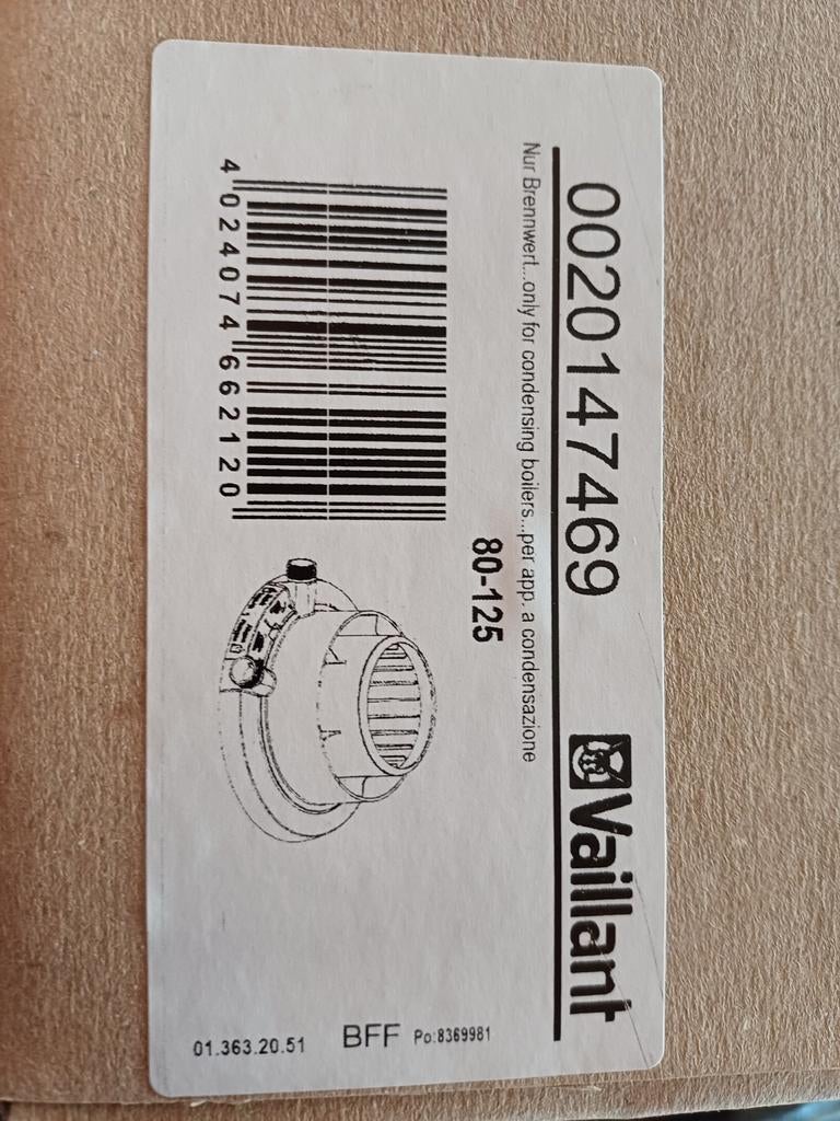 Adapter vaillant 80/125, Ophalen of Verzenden