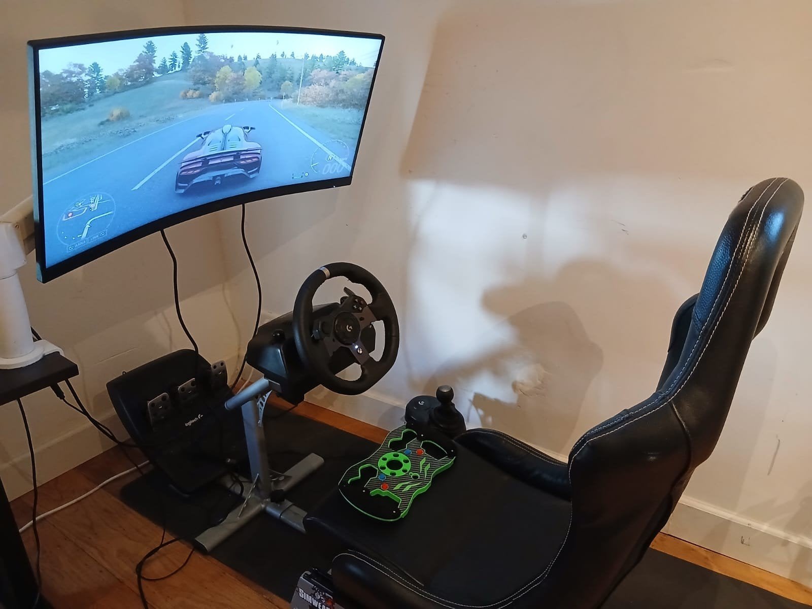 Playseat sim met curved screen logitec stuur én schakelpook, Ophalen, Gebruikt, Stuurtje of Sportattribuut, Xbox One