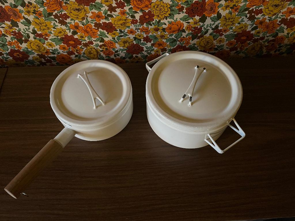 Vintage kookpotten Finel Arabia, Ophalen, Gebruikt, Overige materialen, Pannenset