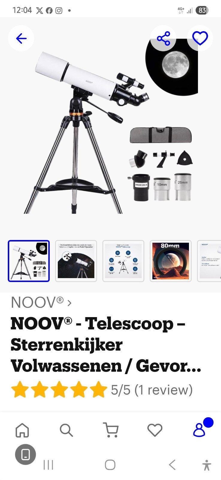 Noov telescoop, Audio, Tv en Foto, Optische apparatuur | Telescopen, Ophalen