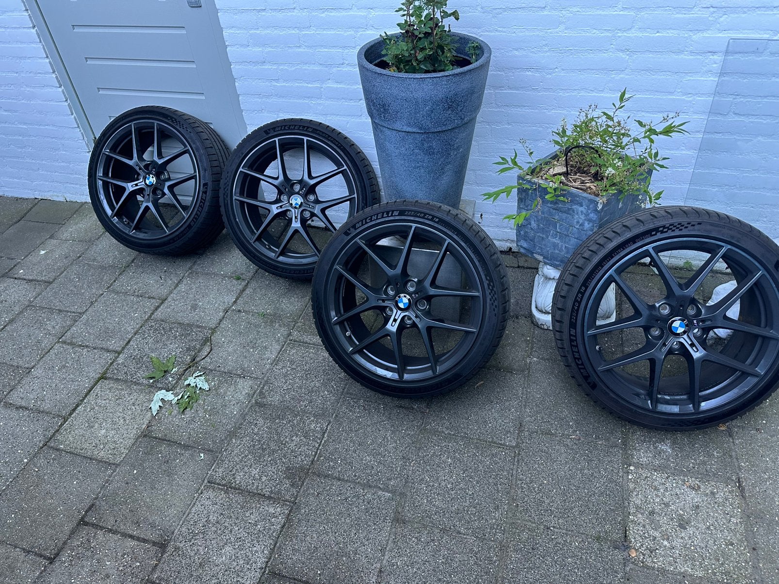 Originele BMW 18 554M velgen + michelin pilot sport 5, Enlèvement, 18 pouces, Pneus été, Pneus et Jantes