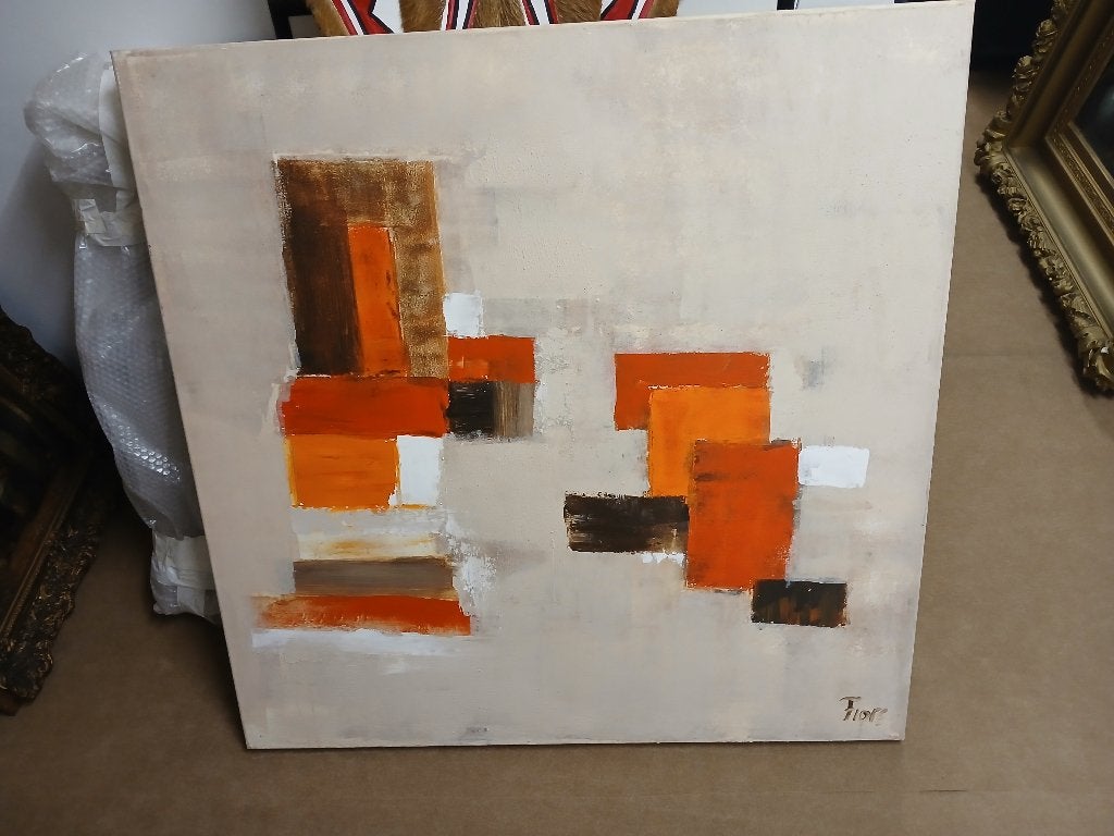 Kunst modern, Antiquités & Art, Textile, Peinture à l'huile, Enlèvement, Abstrait