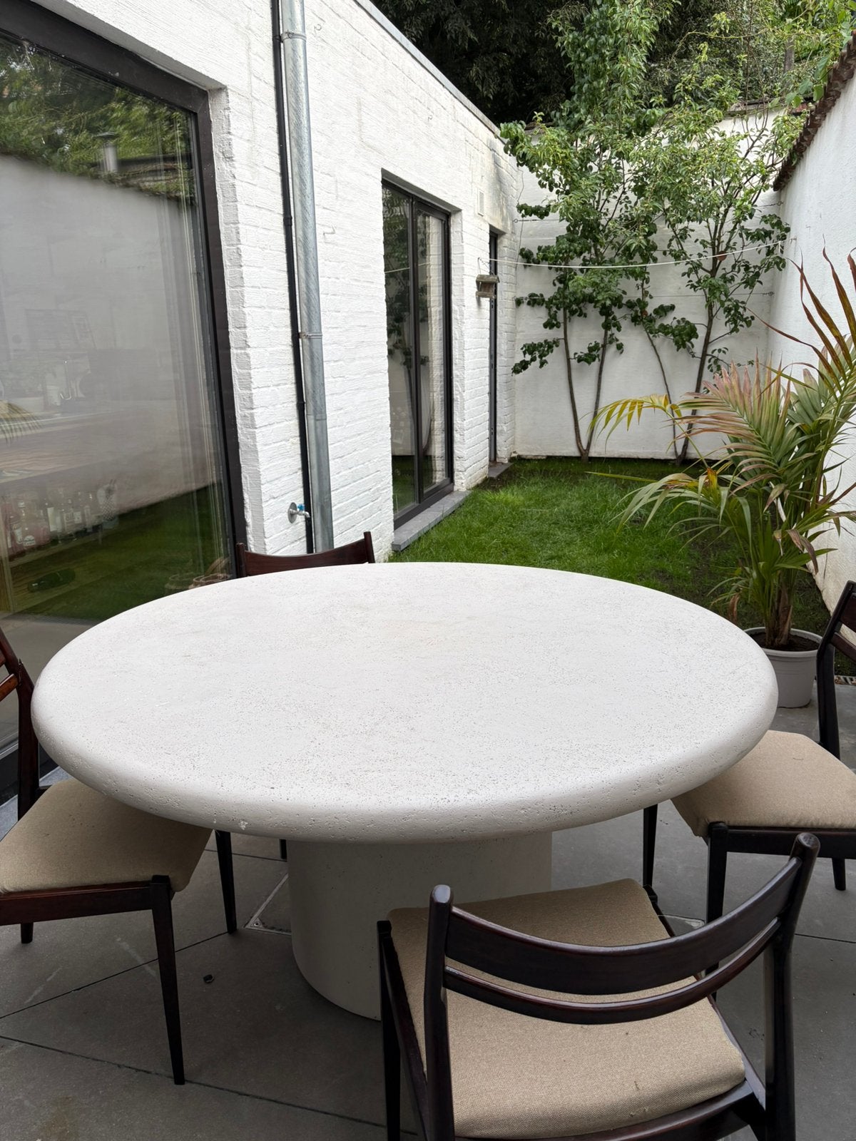 Ronde design eettafel / tuintafel – 150 cm, Jardin & Terrasse, Tables de jardin, Enlèvement, Utilisé, Rond, Autres matériaux