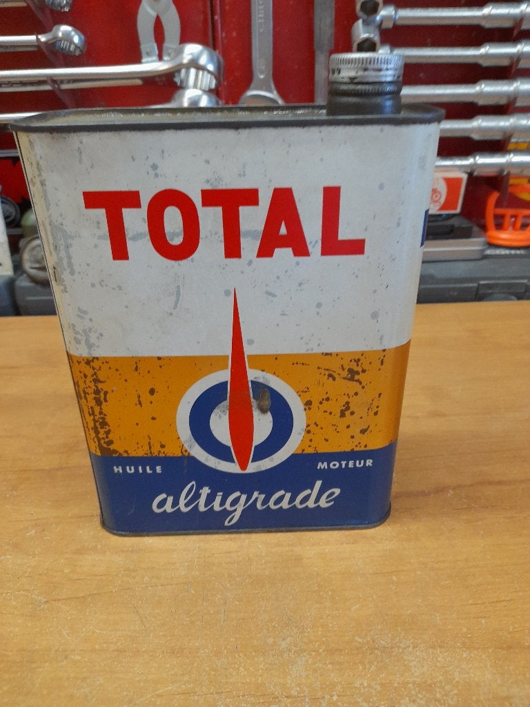 ancien bidon huile vide total altigrade, Collections, Marques & Objets publicitaires, Utilisé, Autres types, Envoi