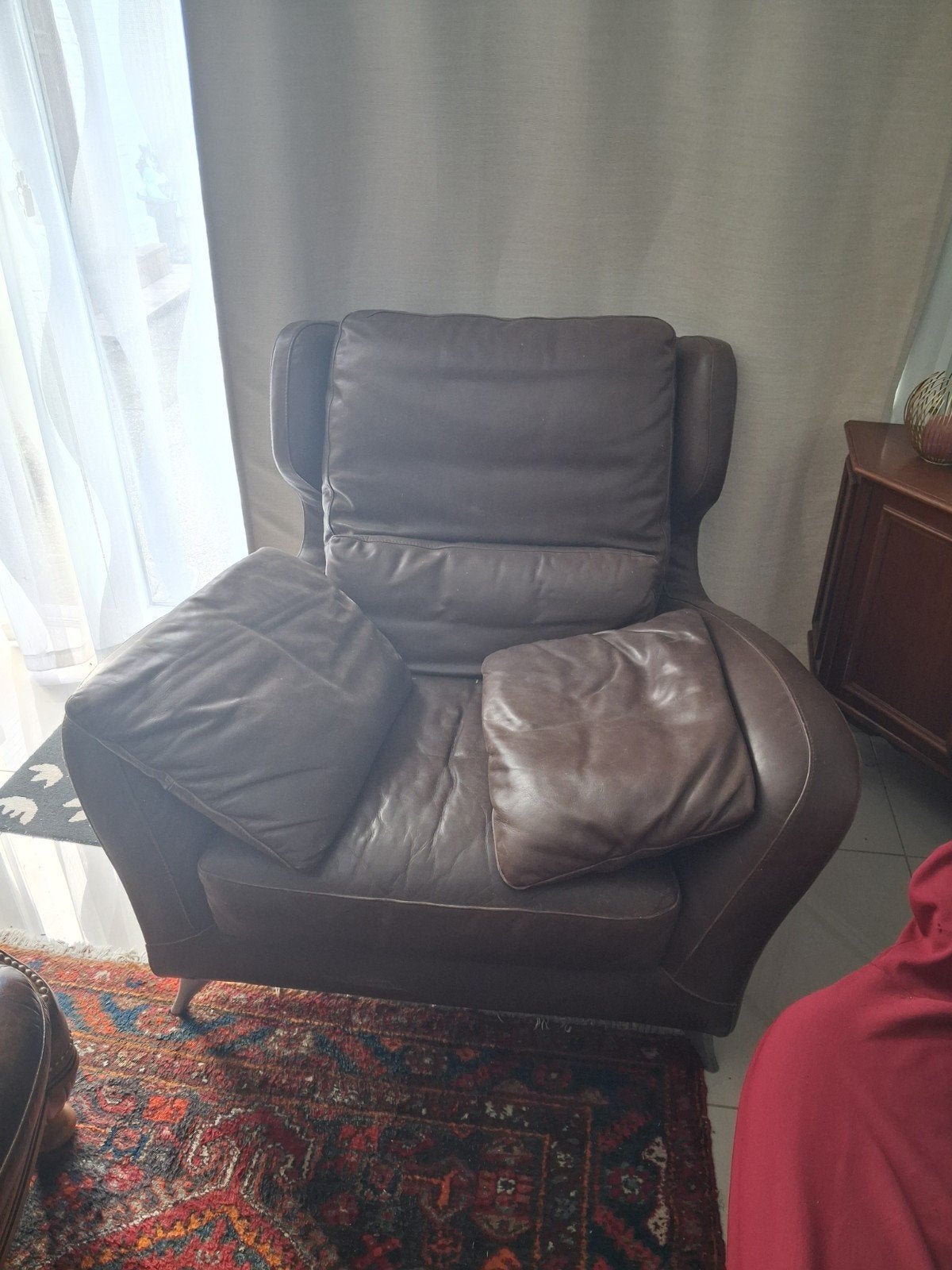lederen fauteuil, Huis en Inrichting, Ophalen