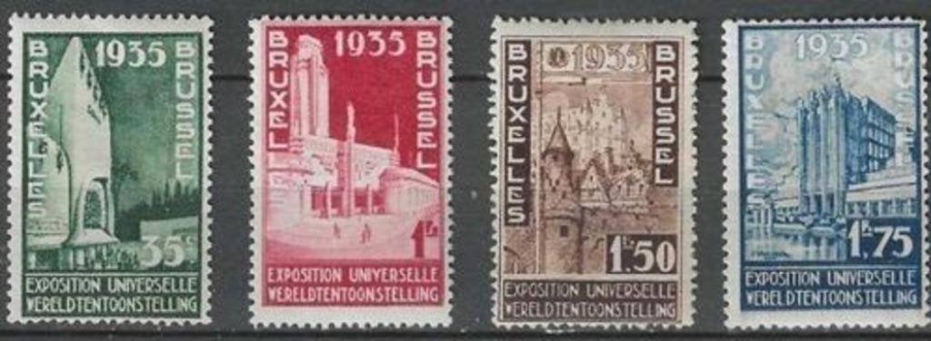 Belgie 1934 - Yvert/OBP 386-389 - Wereldtentoonstelling (PF), Postzegels en Munten, Verzenden, Postfris, Postfris