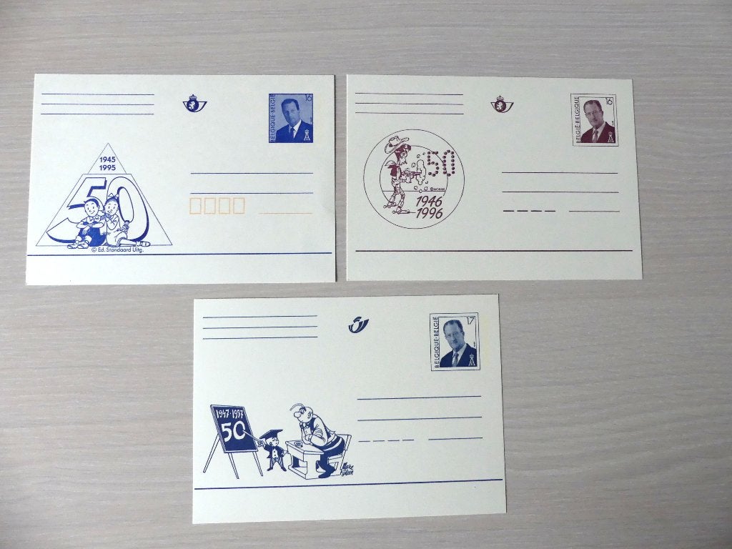 3 Geïllustreerde briefkaarten  Nero Suske & Wiske Lucky Luke, Postzegels en Munten, Ophalen of Verzenden, Postfris