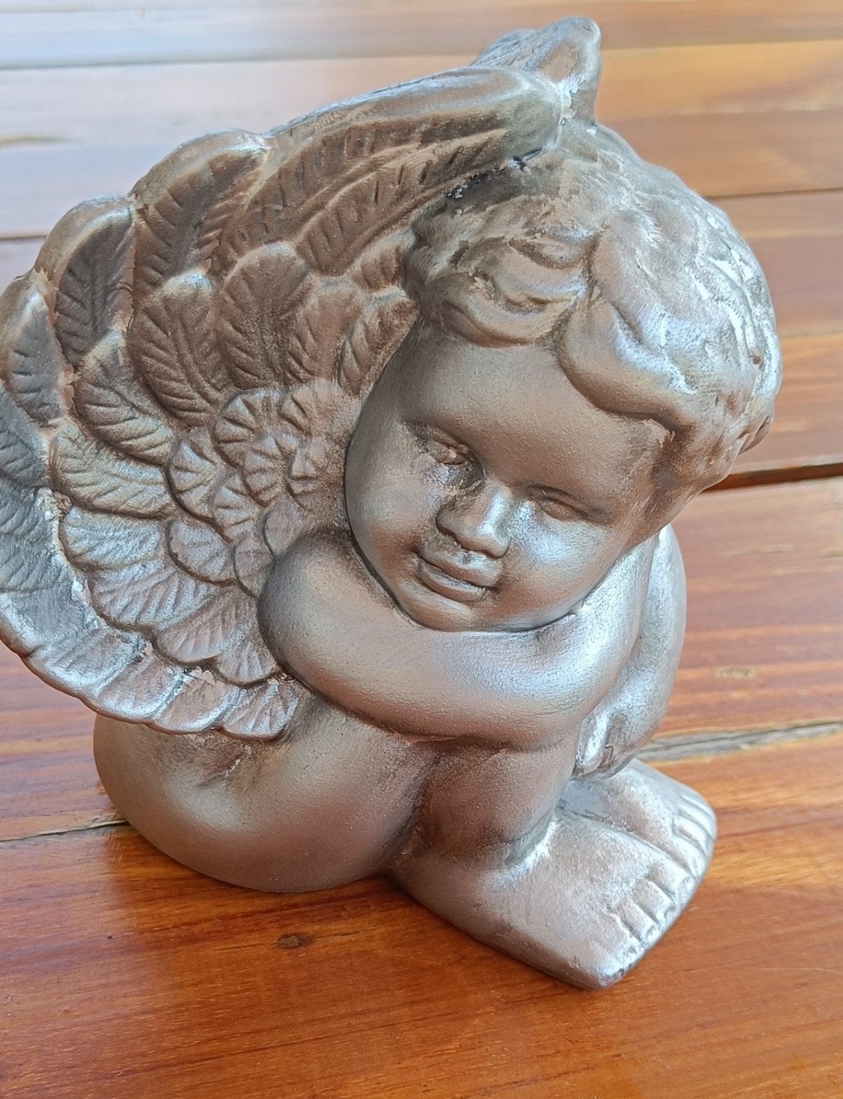 belle statue vintage en argent, Enlèvement, Comme neuf, 18 cm