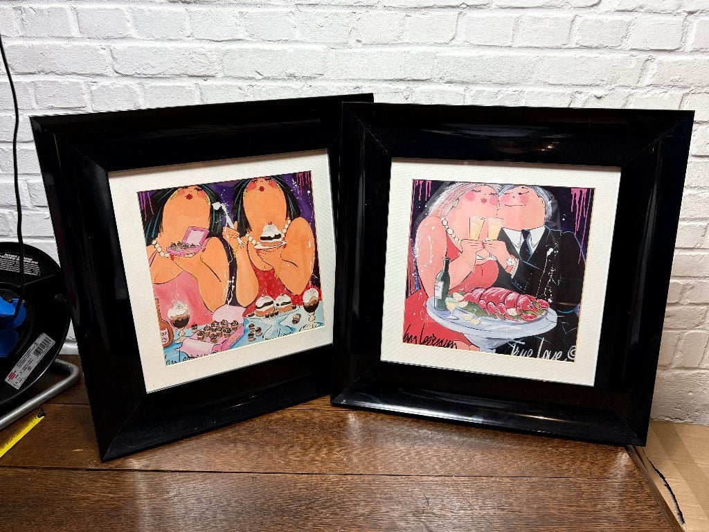 Set van 2: "Dikke Dames" schilderijen El van Leersum, Antiquités & Art, Art | Peinture | Classique, Enlèvement ou Envoi, Autres sujets