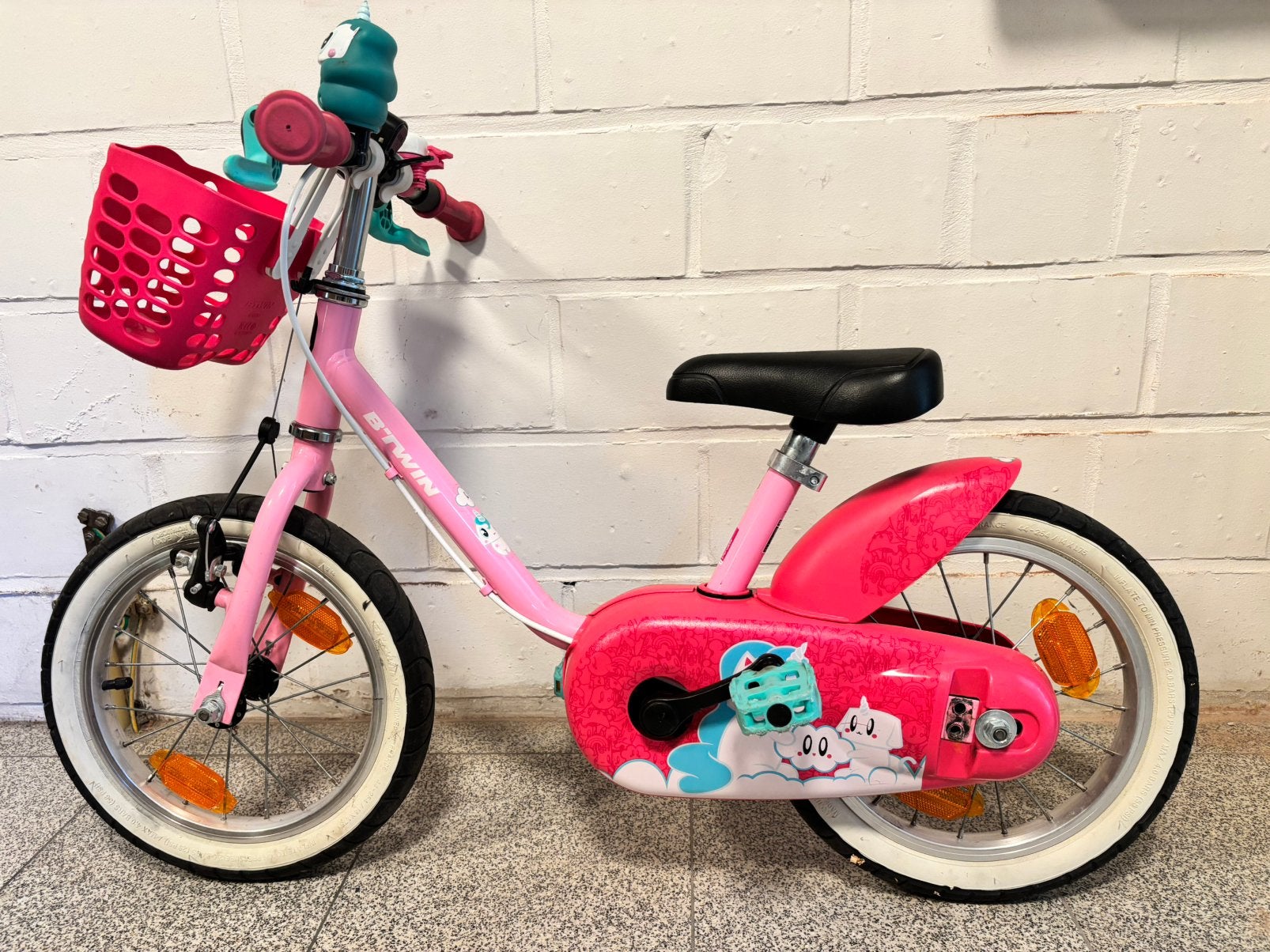 Btwin kinderfiets 14 inch, Fietsen en Brommers, Ophalen, Gebruikt, Schijfrem, Minder dan 16 inch