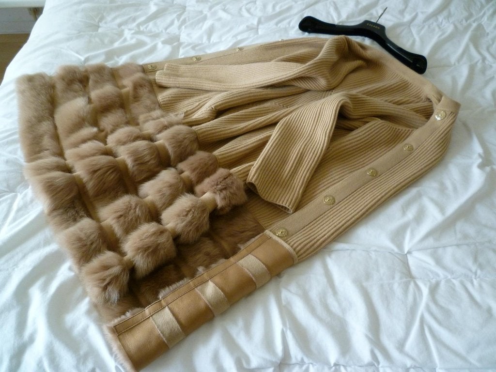 ESCADA - Gebreide jas en bontjas-, Ophalen of Verzenden, Nieuw, Maat 42/44 (L), Bruin