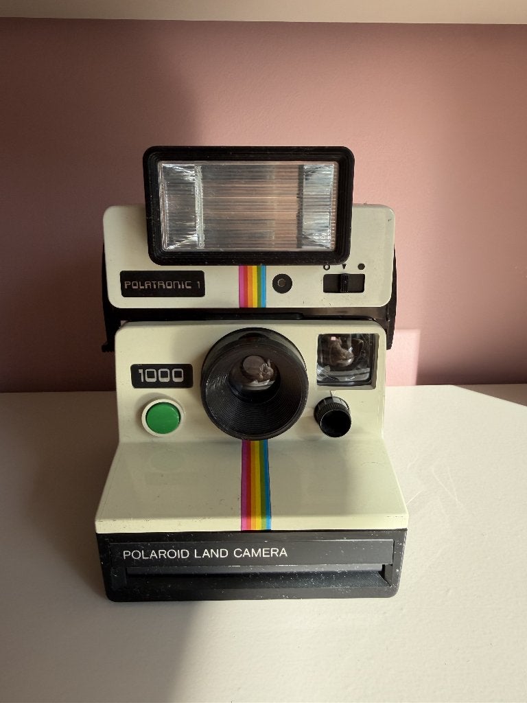 Polaroid Land Camera 1000 + beige Polatronic 1 flitser, Enlèvement, Utilisé, Polaroid, Polaroid