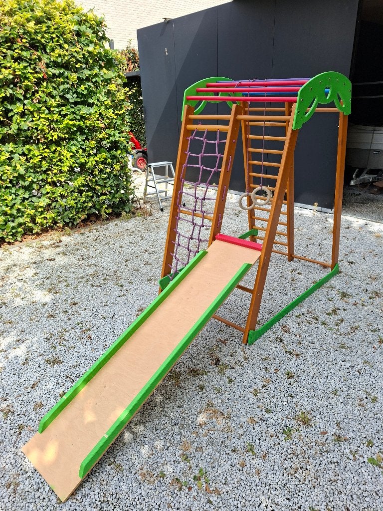 Houten klimrek + glijbaan, Kinderen en Baby's, Speelgoed | Overig, Ophalen, Gebruikt, Jongen of Meisje