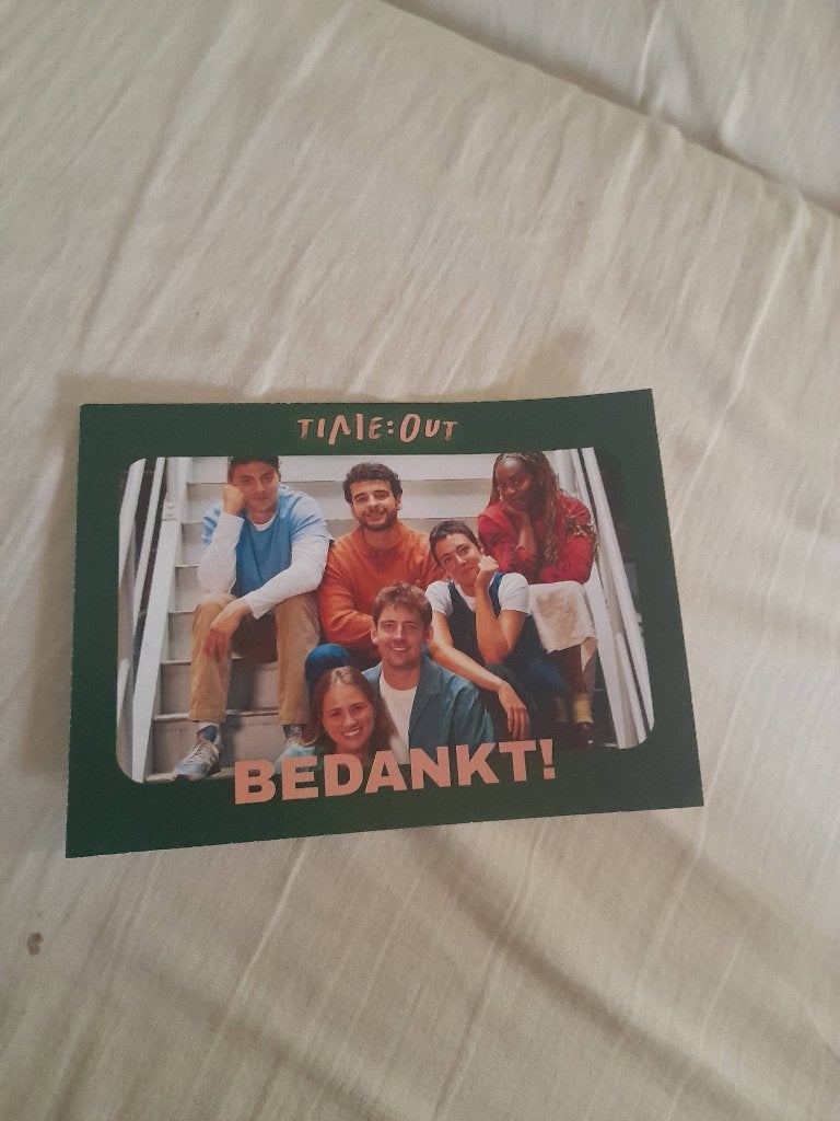 Kaartje VRT reeks Time Out, Ophalen of Verzenden