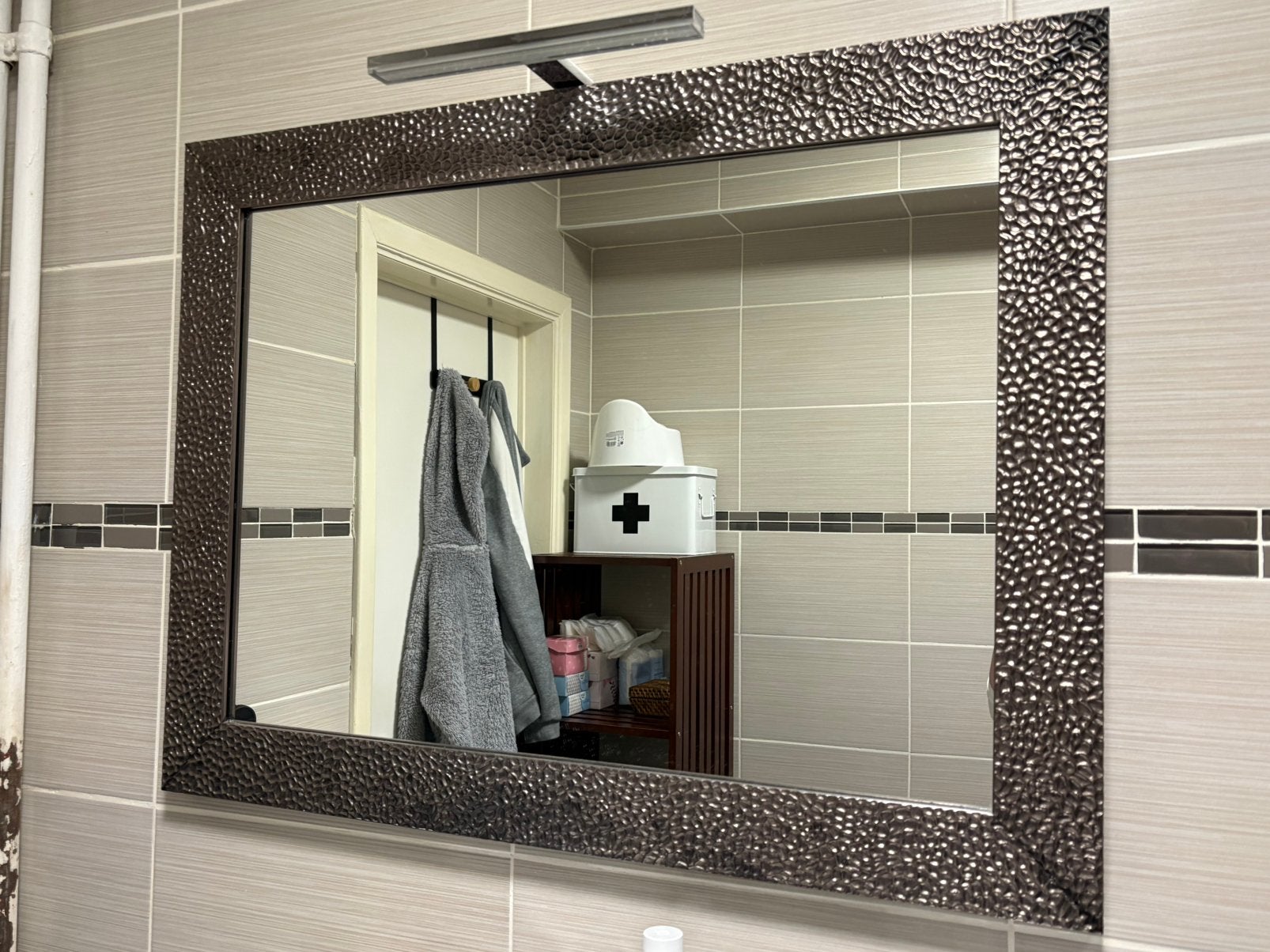 Miroir salle de bain avec lampe, Enlèvement, Comme neuf