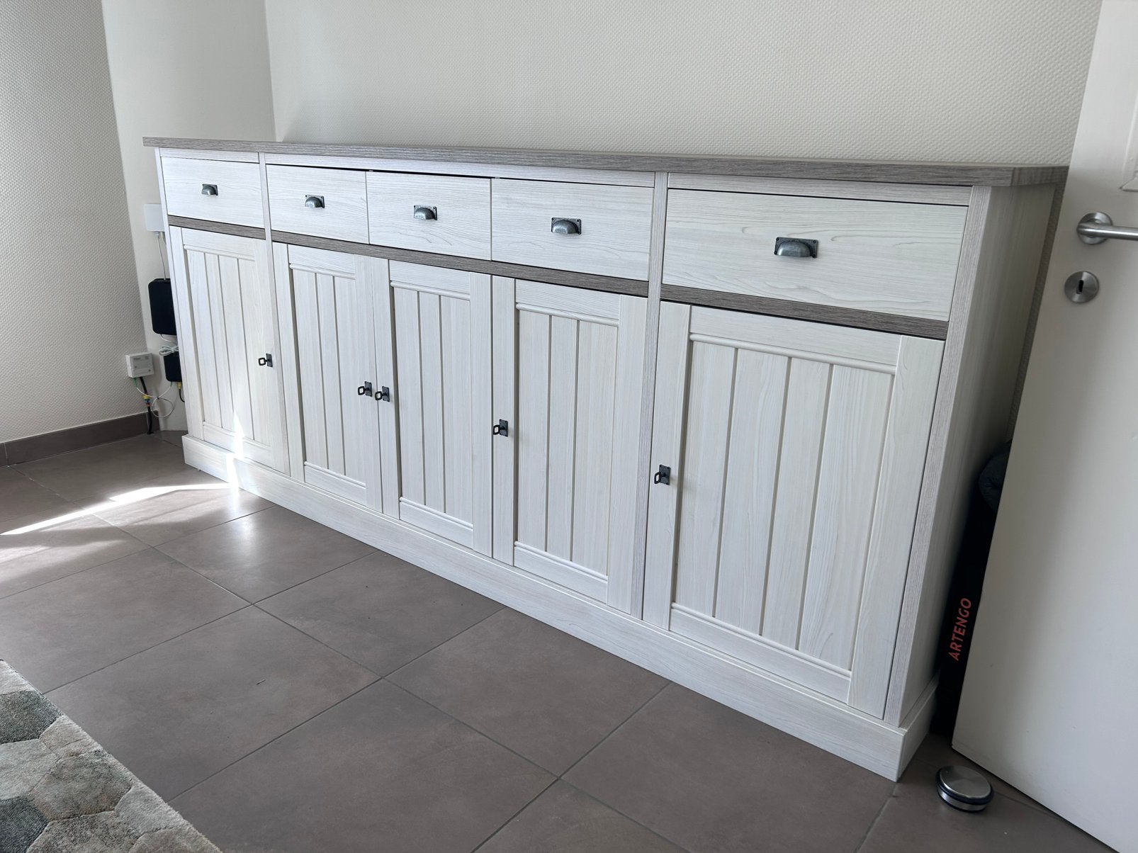 Buffetkast “York” in landelijke stijl, Ophalen, 100 tot 150 cm, Met lade(s), Eikenhout