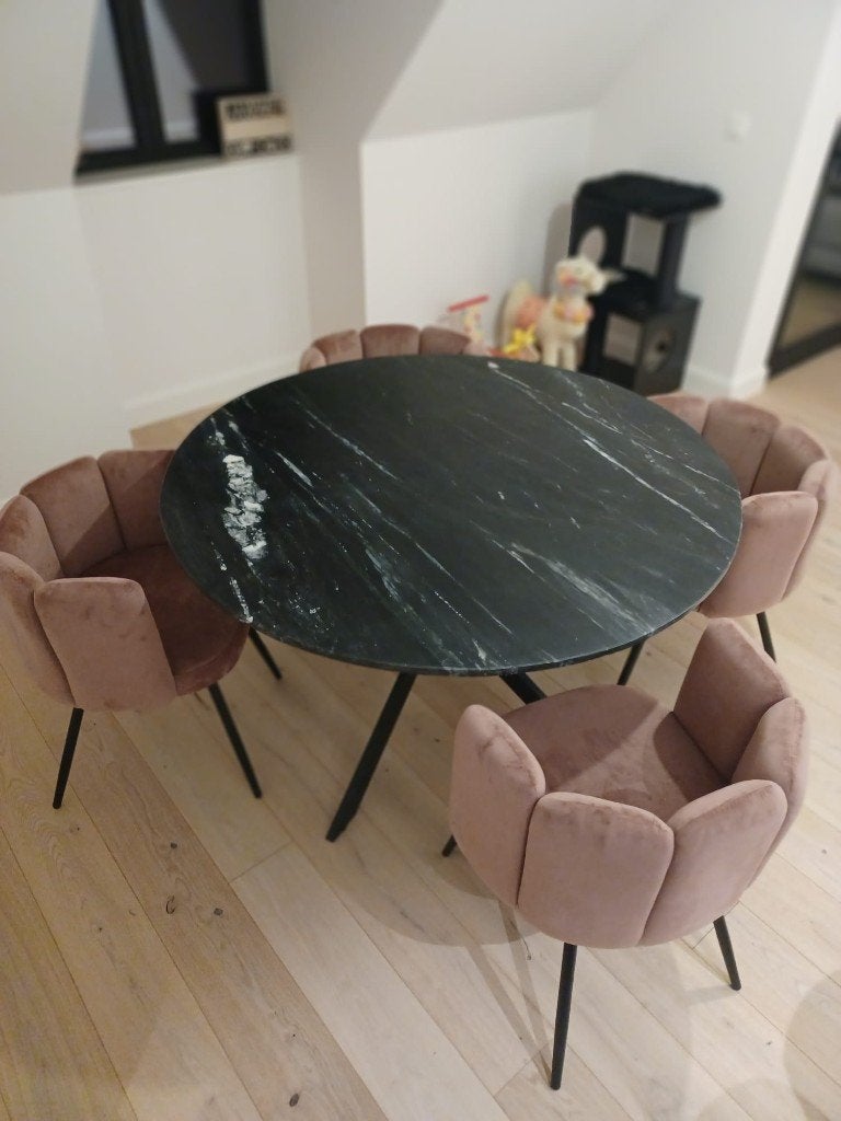 Ensemble de 4 sièges baquets en velours rose vieilli, Maison & Meubles, Autres couleurs, Enlèvement, Utilisé, Quatre