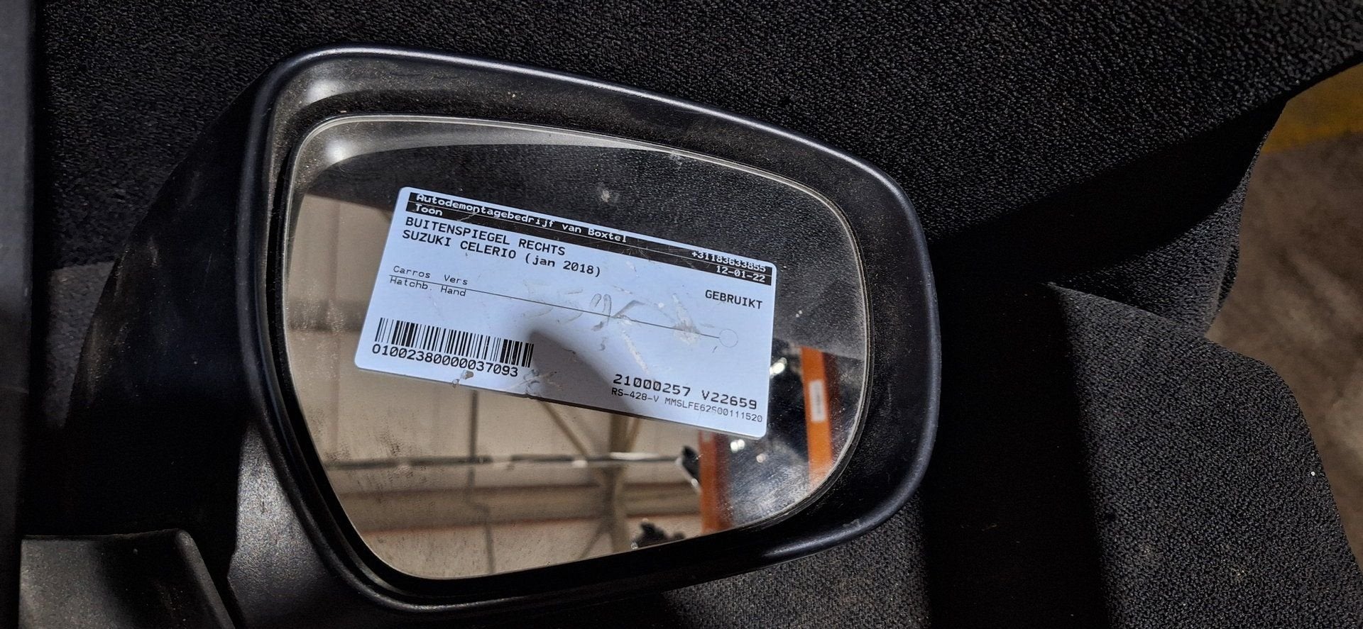 Suzuki Celerio (2014-2020) Buitenspiegel Rechts Zwart, Gebruikt, -, -, Ophalen of Verzenden