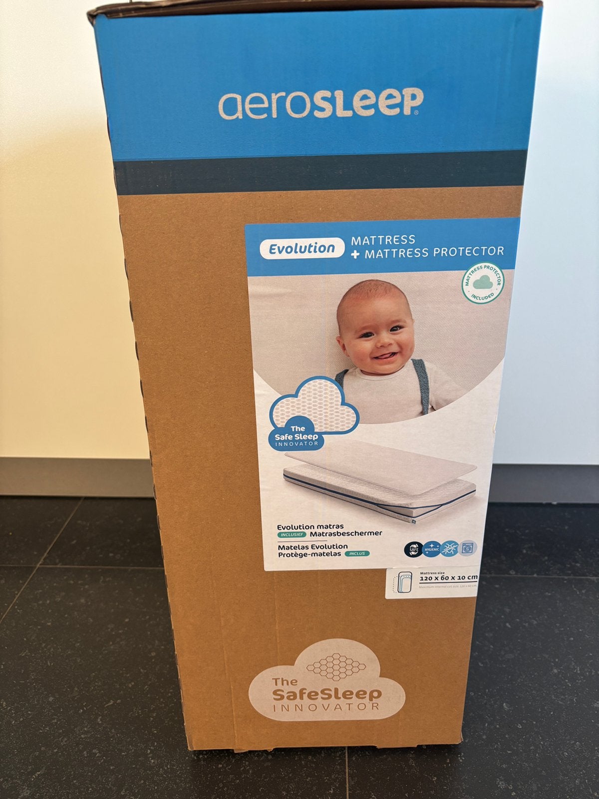 AeroSleep Evolution matras voor babybed Lg 60 x L 120, Ophalen of Verzenden, Nieuw, Matras