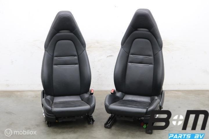 Zwarte ledere voorstoelen Porsche Panamera OEM, Gebruikt