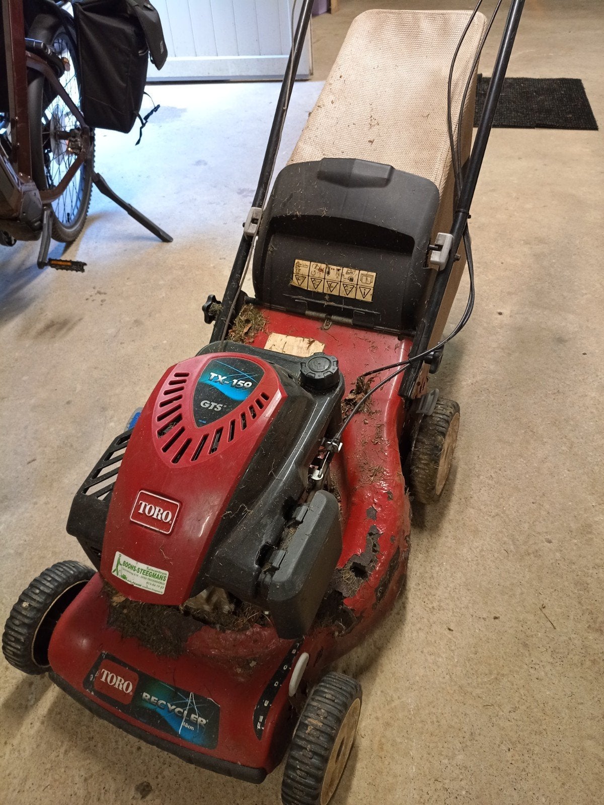 Toro grasmaaier tx 159, Enlèvement, Bac de ramassage