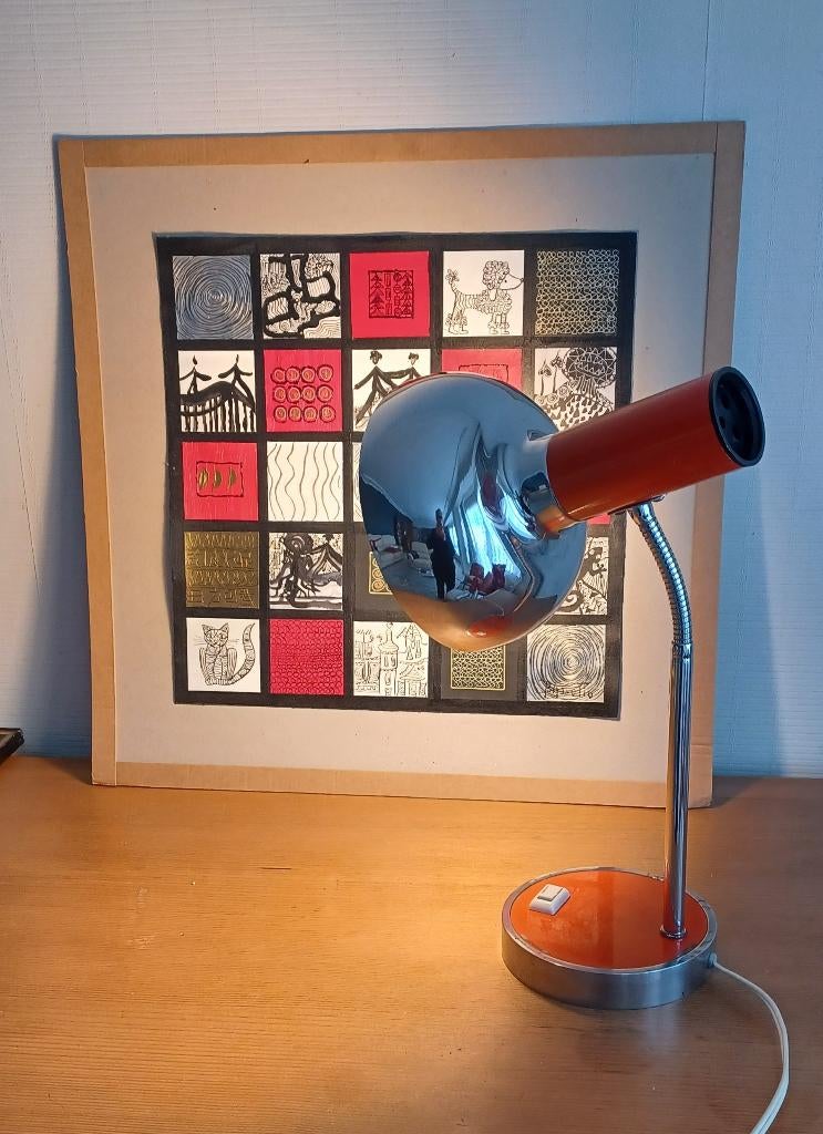 Très belles lampe de bureau ou autre seventies, Enlèvement ou Envoi, Utilisé, Métal, Seventies