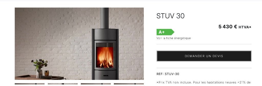 Stuv 30 lage houtkachel, Huis en Inrichting, Kachels, Gebruikt, Vrijstaand, Houtkachel, Hout, Ophalen