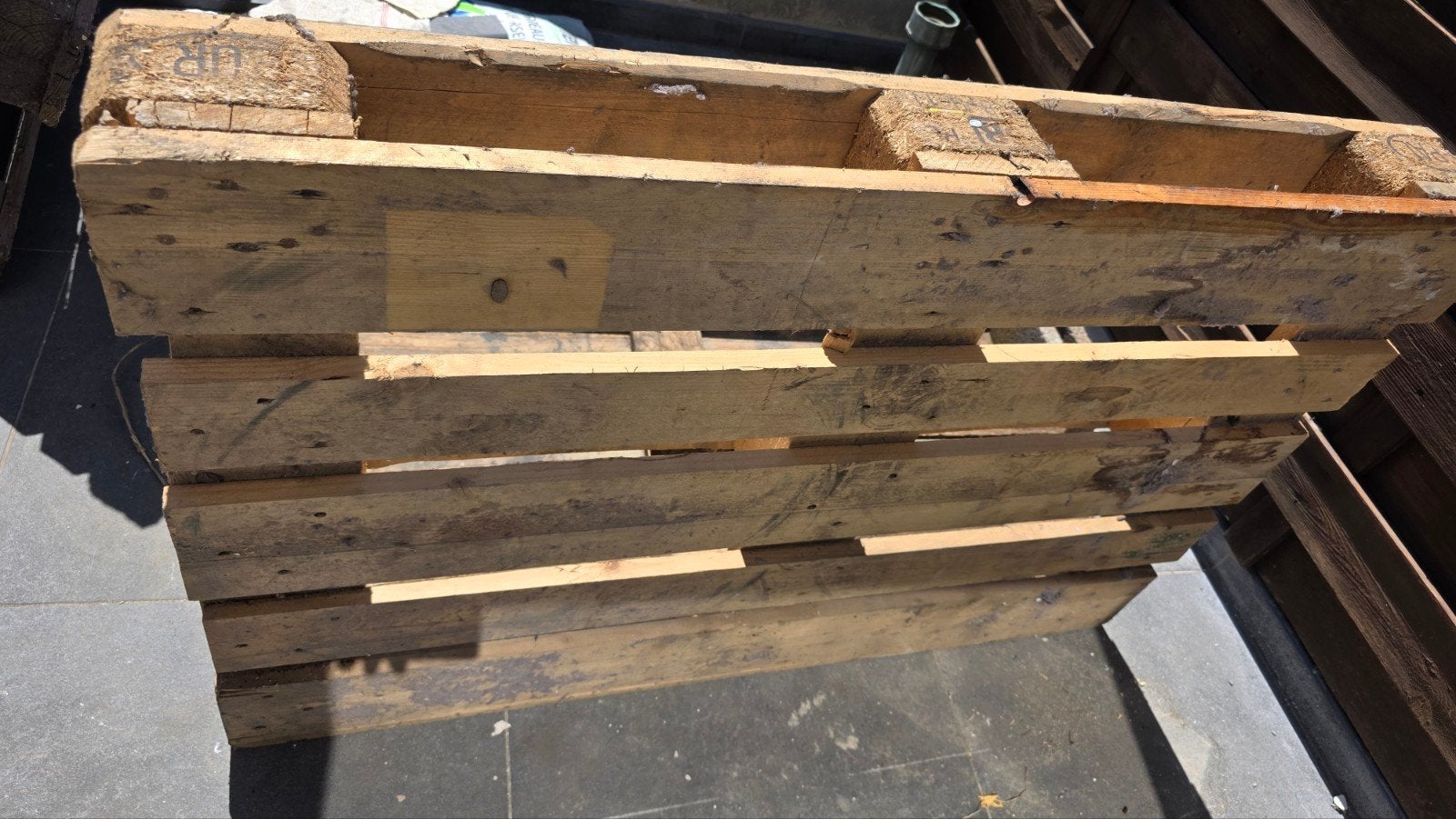 lot de 5 palettes en bois, Bricolage & Construction, Bois & Planches, Enlèvement, Palette