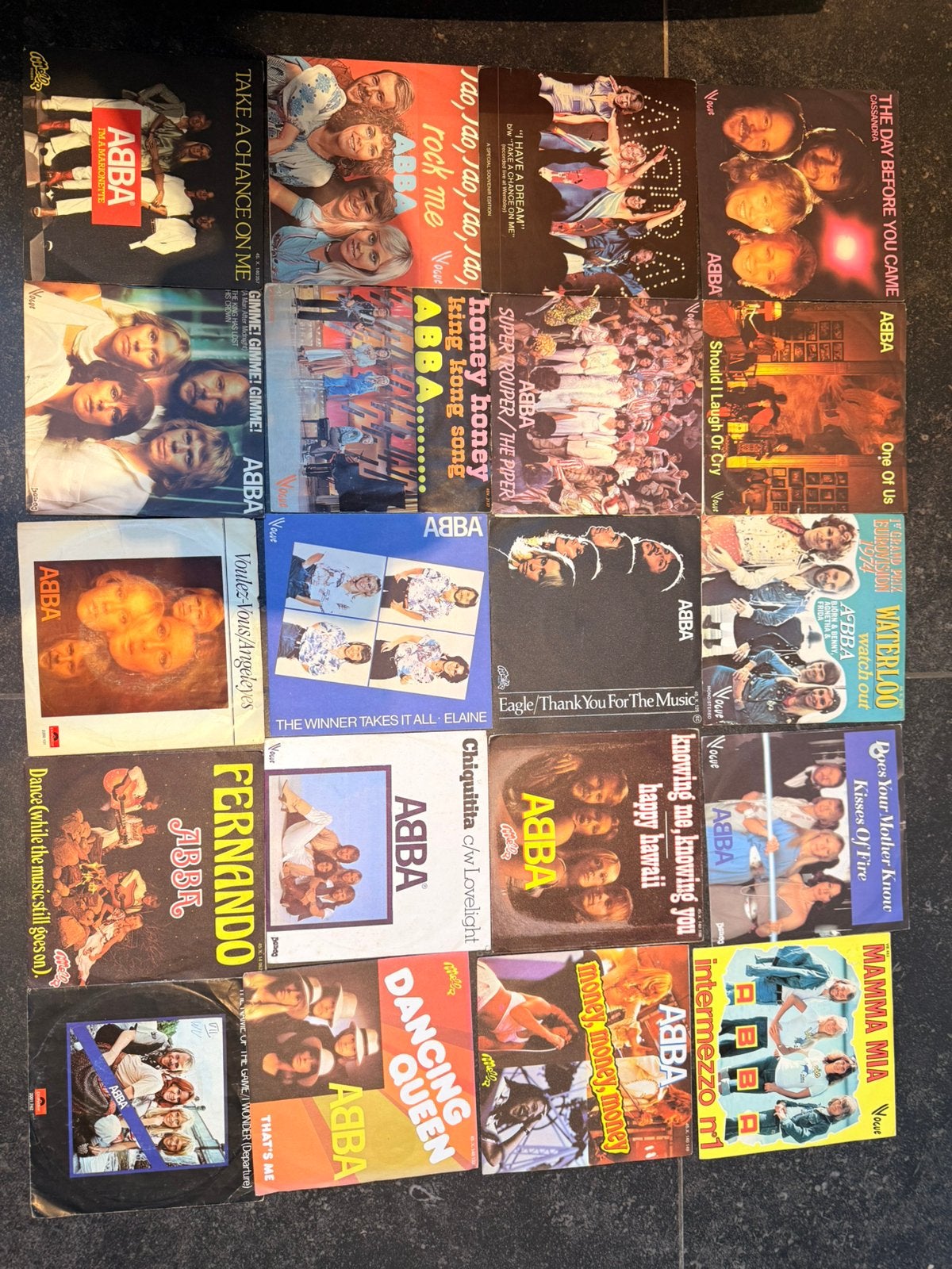 Collectie singles 20 stuks van abba, Cd's en Dvd's, Ophalen, Zo goed als nieuw
