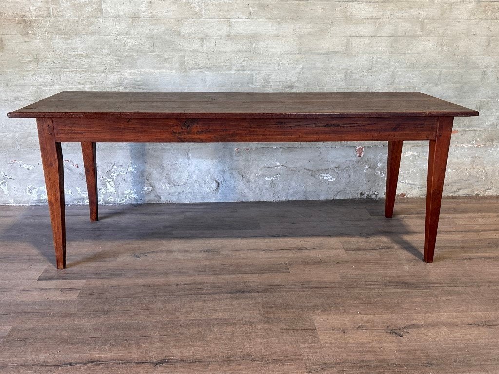 Franse antieke boerenatfel - 210 x 77 cm + 78 cm hoog, Enlèvement ou Envoi