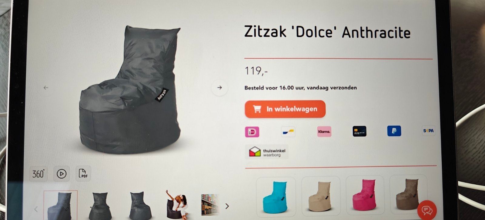 binnen/buiten zitzakken met poef, Huis en Inrichting, Zitzakken, Ophalen, Nieuw, Grijs, Zitzak