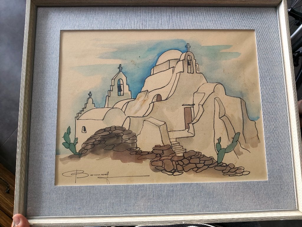 Schilderij – Mediterraan landschap, Antiquités & Art, Panneau, Paysage, Enlèvement, Autres styles