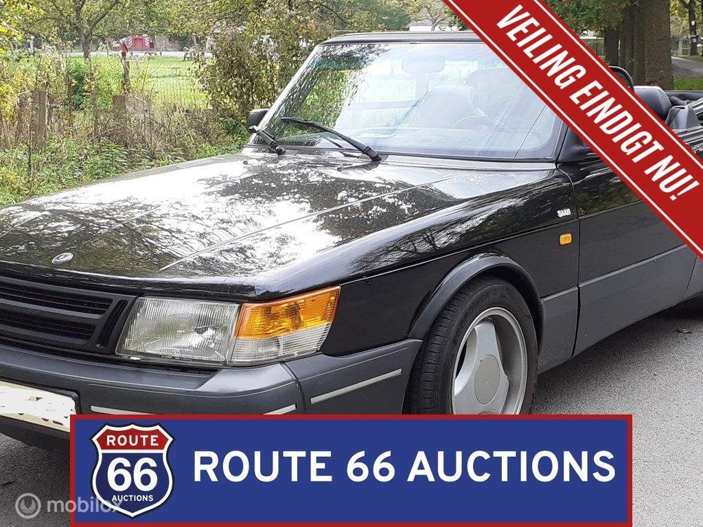 Saab 900 Turbo Aero | 1991 | Route 66 Auctions, Auto's, Zwart, Bedrijf, Handgeschakeld, Overige carrosserie