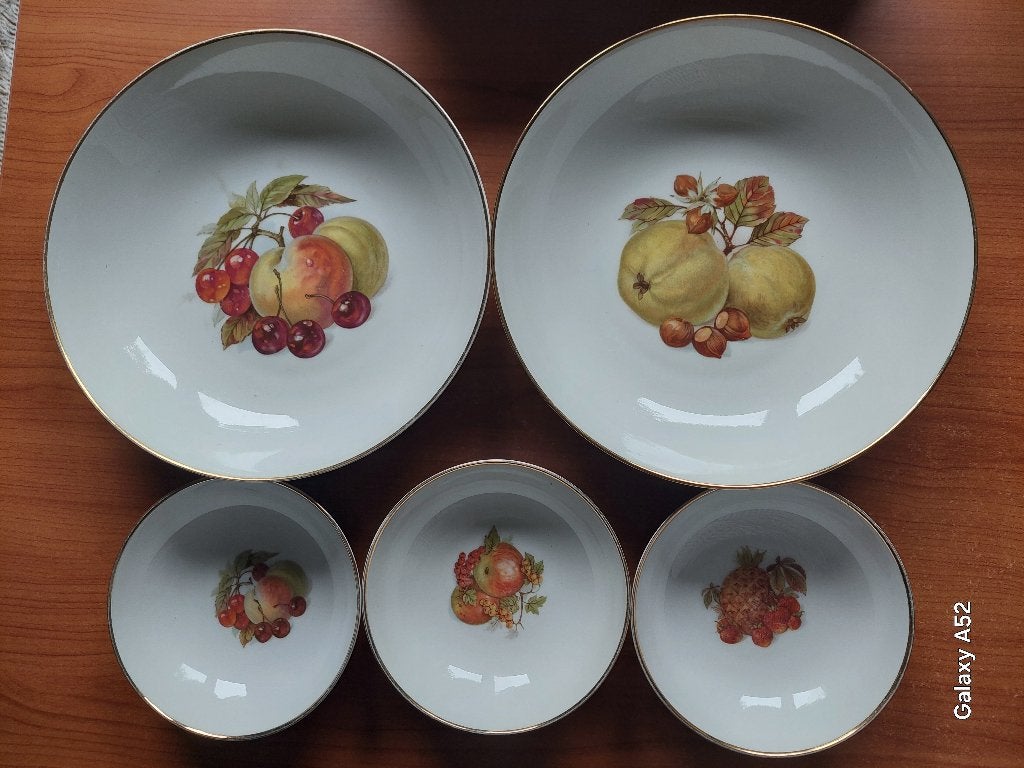 2 fruitschalen en 3 fruitkommetjes in Arzberg porselein, Antiek en Kunst, Ophalen of Verzenden