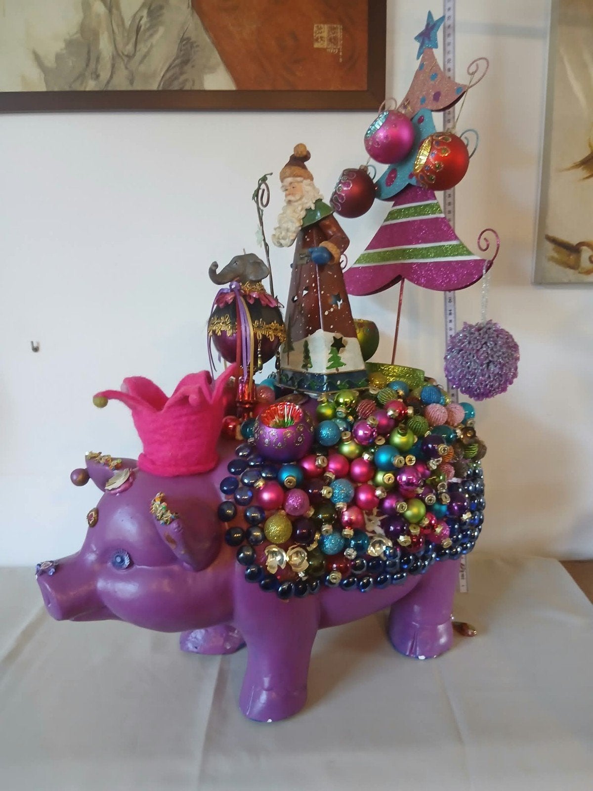 2 ENORME kerstversieringen met varkens, Goodwill-kerstbal, Verzamelen, Ophalen