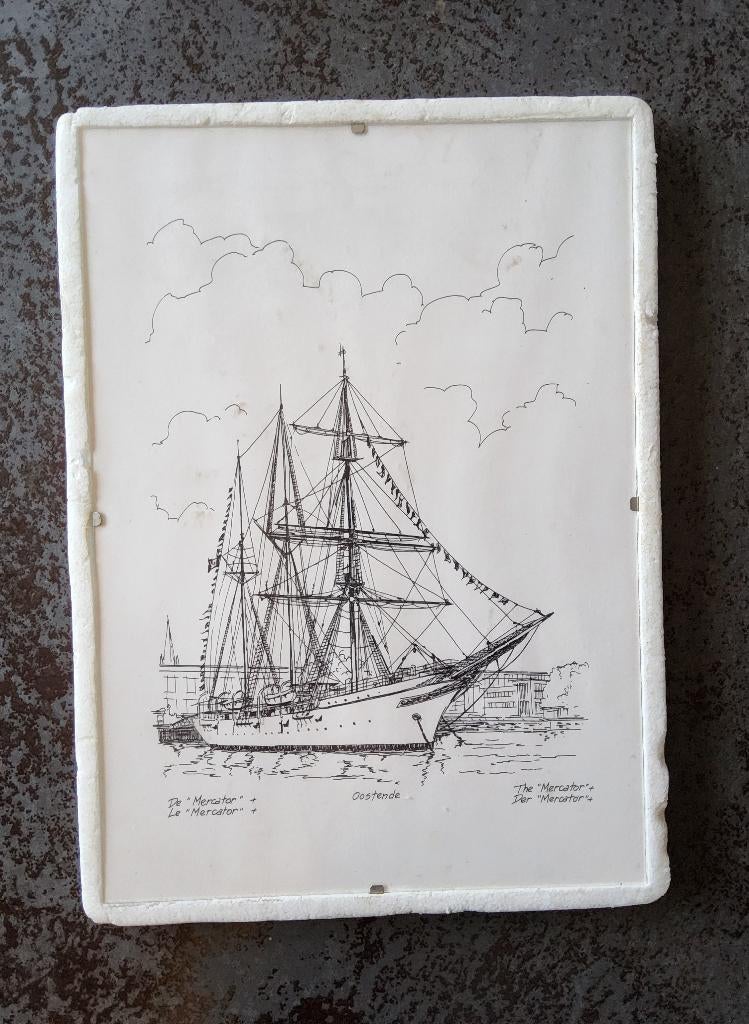 Tekening De "Mercator" Oostende, Antiek en Kunst, Ophalen of Verzenden