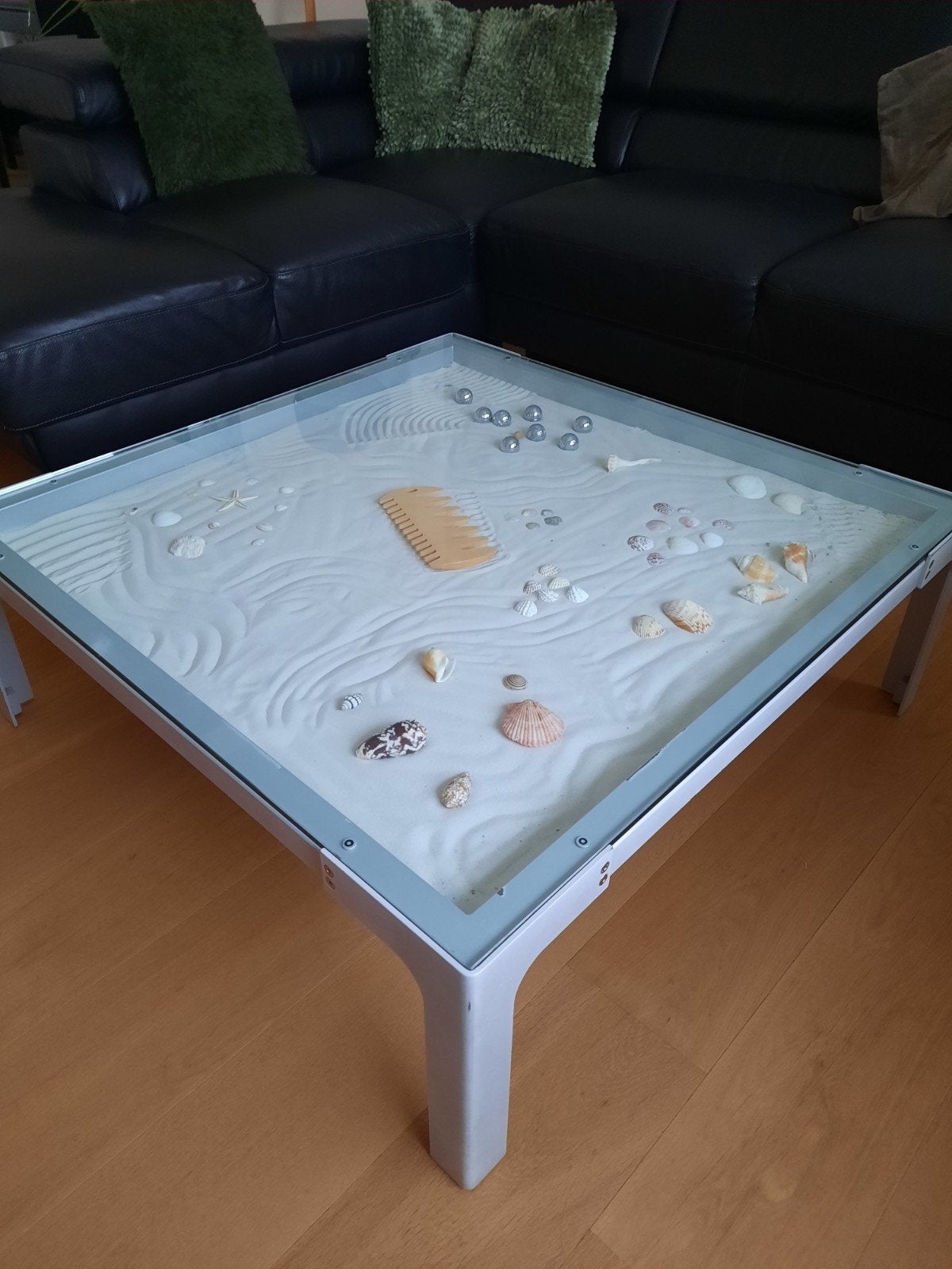 vintage salontafel La Palma Dune 100x100, Ophalen, Gebruikt, Vierkant, Modern vintage