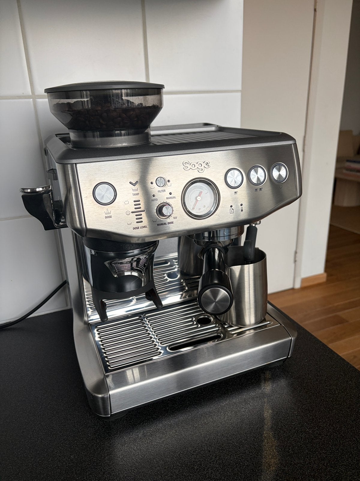 Sage barista Express Impress, Ophalen, Zo goed als nieuw, Koffiebonen