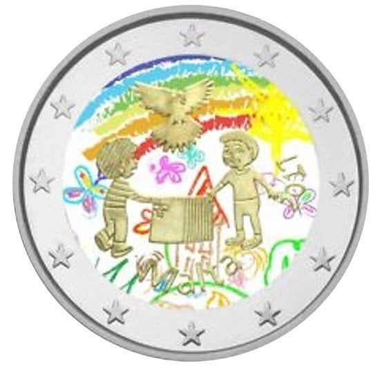 2 euros Malte 2017 Solidarité et paix colorée, Timbres & Monnaies, Monnaies | Europe | Monnaies euro, Envoi, Malte, 2 euros