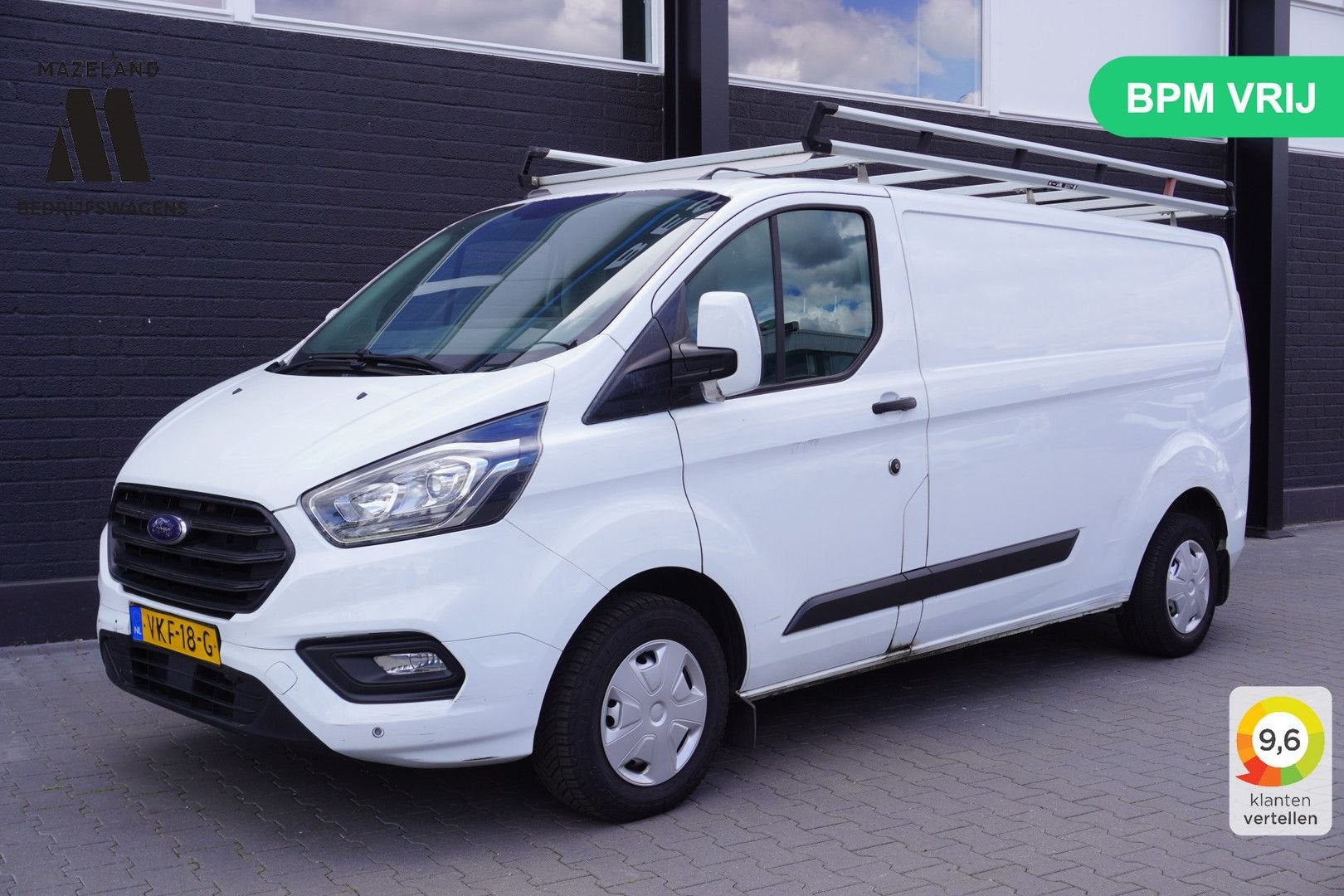 Ford Transit Custom 2.0 TDCI 130PK L2 MHEV EURO 6 - Airco -, Auto's, Bestelwagens en Lichte vracht, Parkeersensor, Wit, Bedrijf