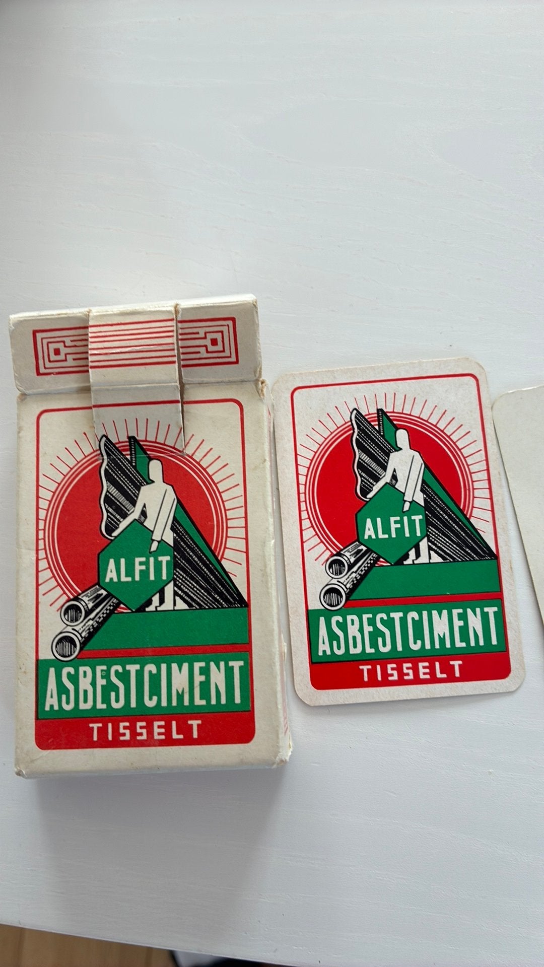 Speelkaarten vintage asbestciment Tisselt, Ophalen of Verzenden, Zo goed als nieuw
