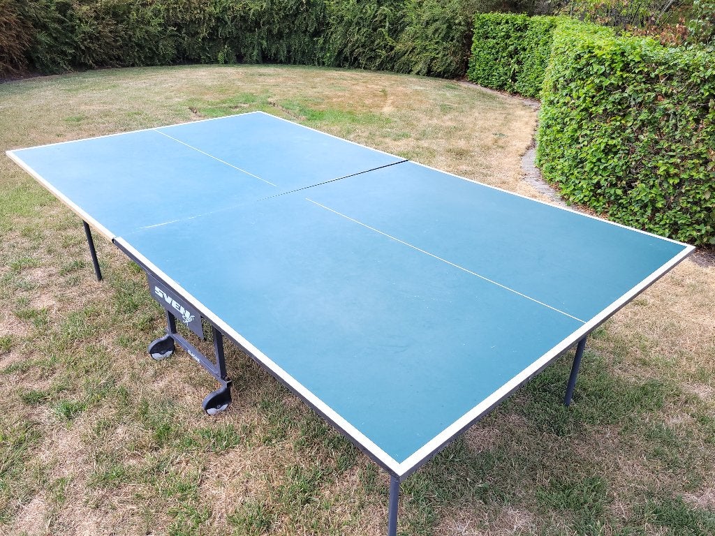 Opvouwbare pingpongtafel (tafeltennistafel), Sport en Fitness, Tafeltennis, Ophalen, Gebruikt, Tafel Indoor, Inklapbaar