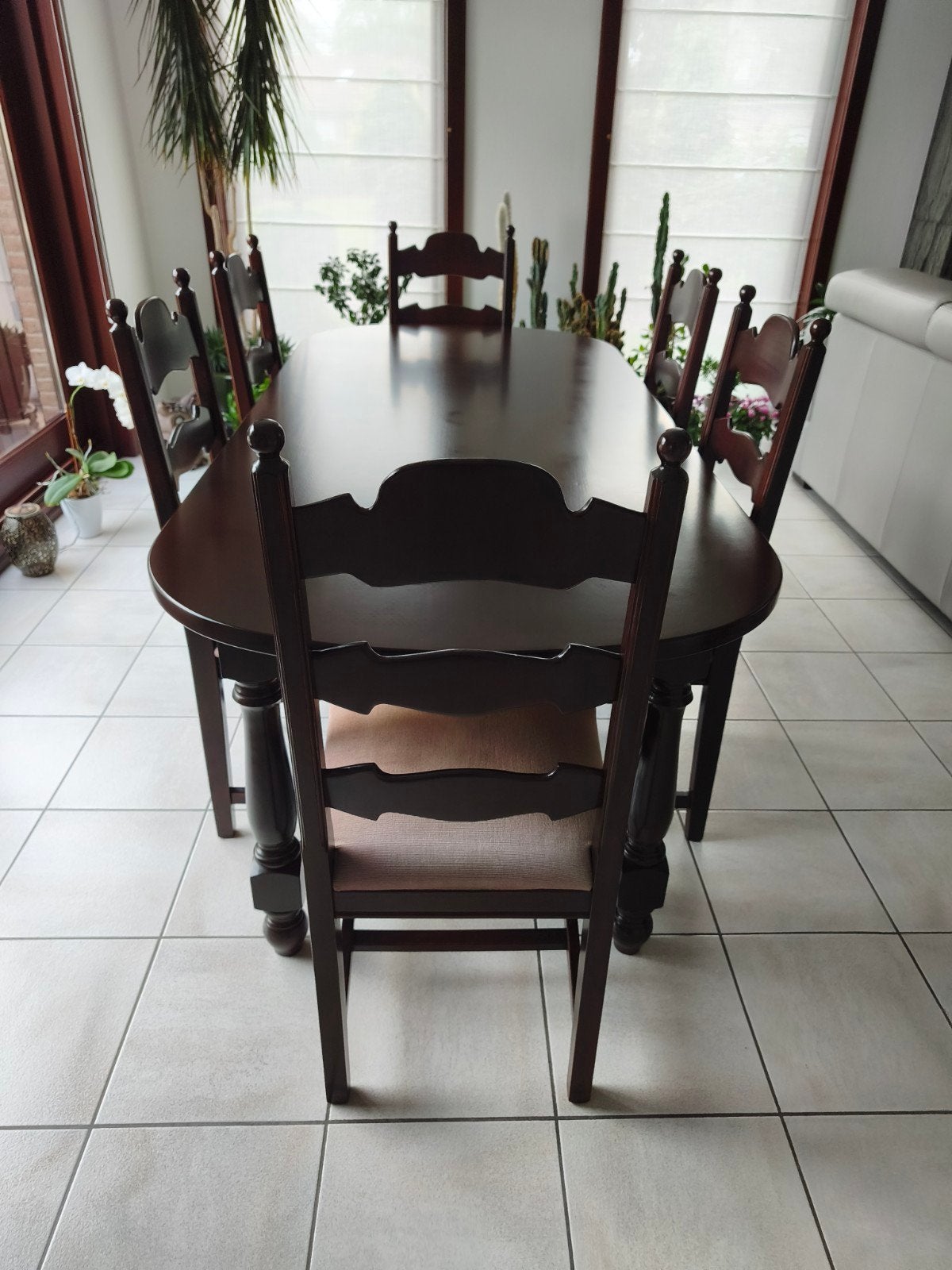 vintage eetkamer in notenhout, Ophalen