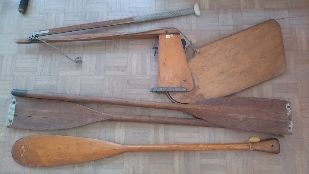 houten vintage zeil roer en peddels, Ophalen, Gebruikt, Roer