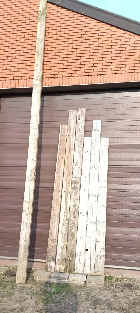 Houten balken 3m tot 7m 0477502490, Doe-het-zelf en Bouw, Hout en Planken, Ophalen, Gebruikt, Balk, 50 mm of meer
