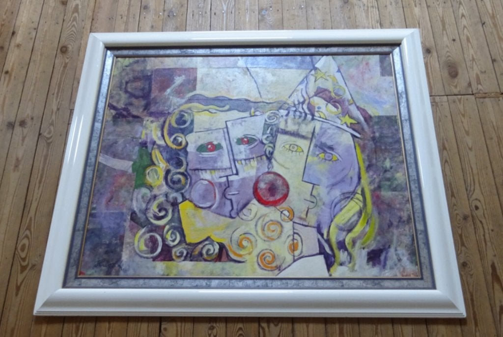 Ludo Huys, op paneel, Figuren,  80 x 100 cm,, Enlèvement