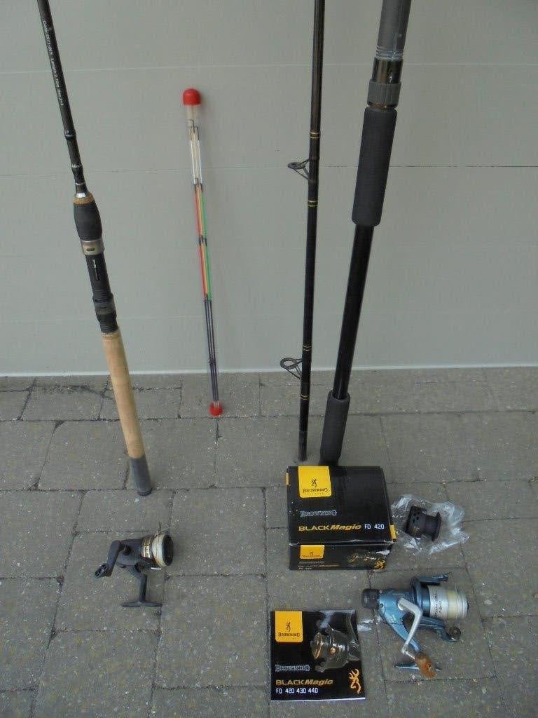 Werphengels 2 stuks met molen carbon, Enlèvement, Comme neuf, Canne à lancer
