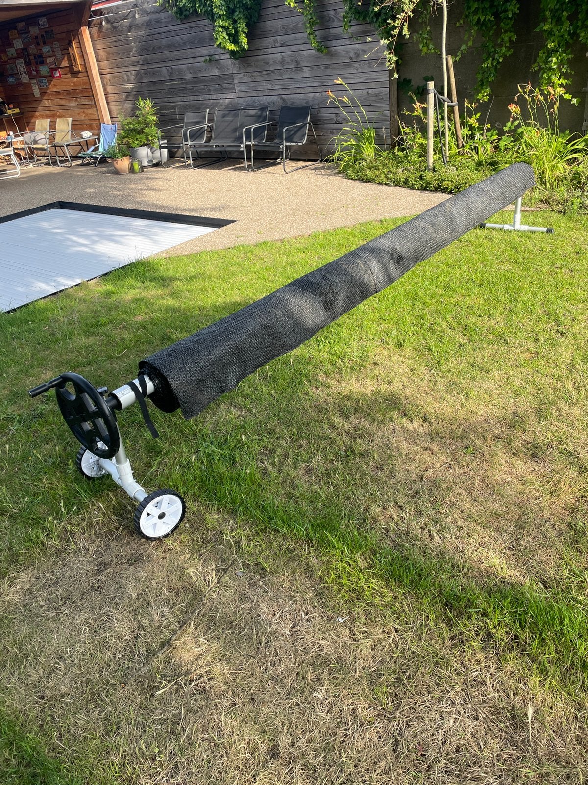 Zwambadrol + zeil 10x3,5m, Ophalen