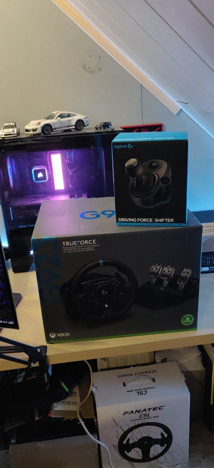 Logitech G923 + Shifter (XBOX/PC), Consoles de jeu & Jeux vidéo, Enlèvement, Comme neuf, Contrôleur, Xbox One
