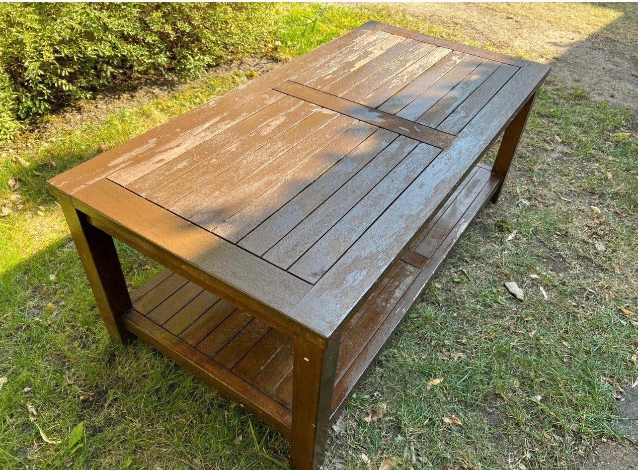 Stevige houten tuintafel, Tuin en Terras, Ophalen, Zo goed als nieuw, Hout